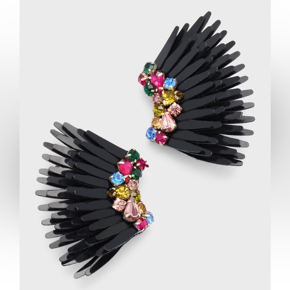 πΊπHPππΊ NWT Mignonne Gavigan Mega Mini Madeline Earrings Black Multi - Picture 12 of 16
